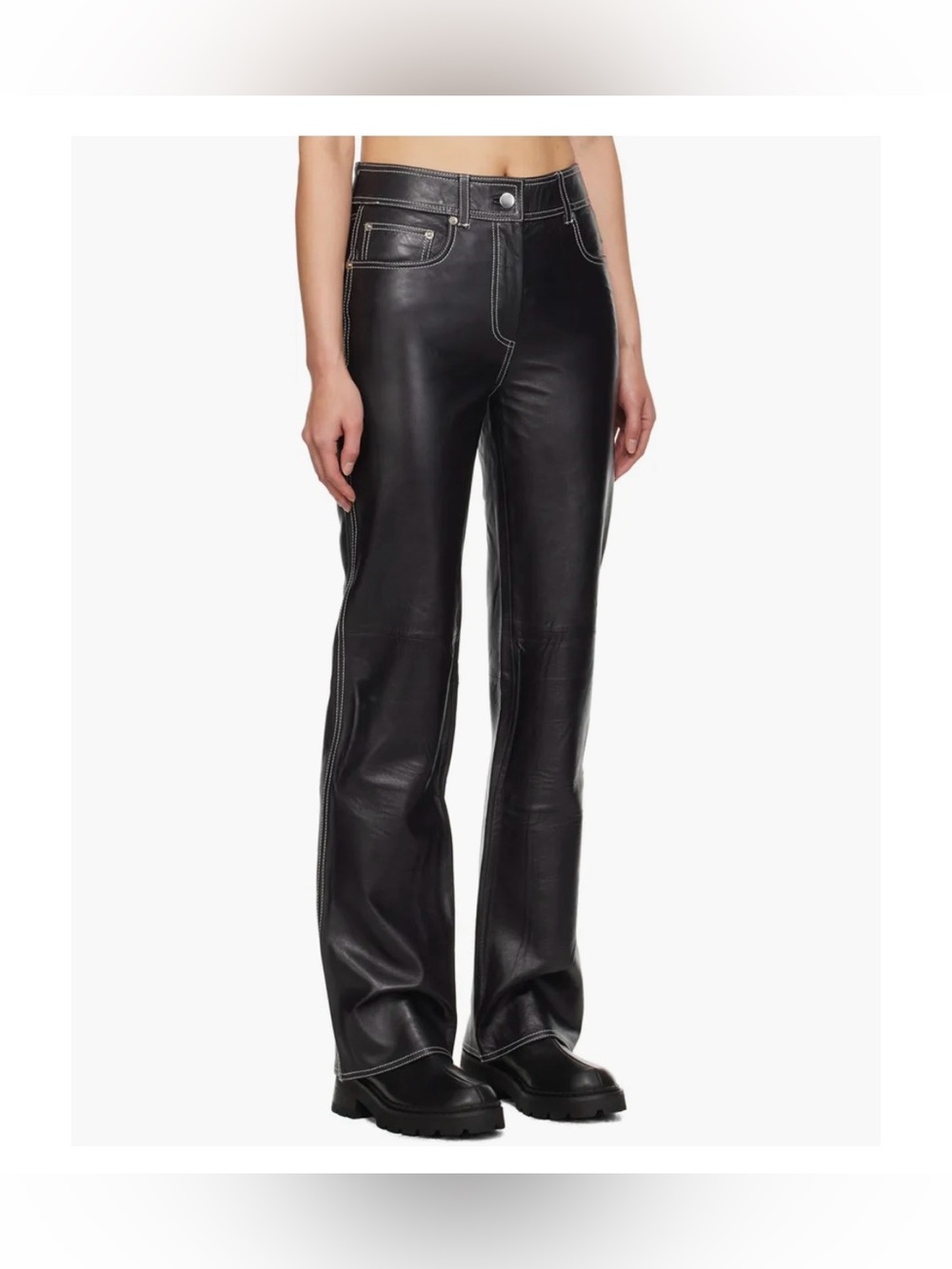 Stand Studio, Lambskin Leather Sandy Pants, Size 36/US 4
